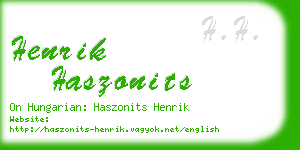 henrik haszonits business card